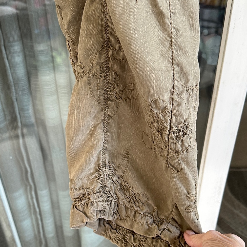 Soft surroundings Green-Taupe Embroidered Cargo Pants - Picture 6 of 12